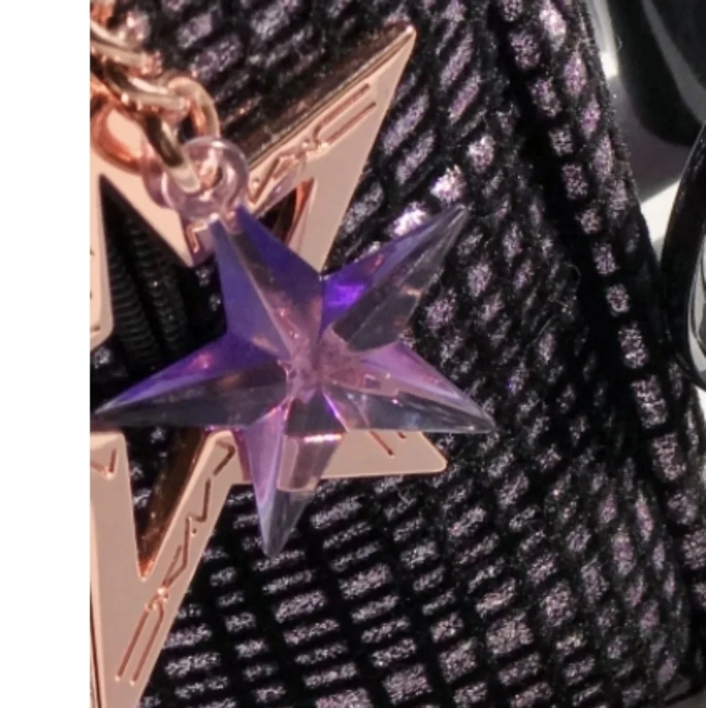 ❇️🧚‍♀️MAC Cosmetics RARE Holiday Purple & Black Glitter Starlit Charm Bag NWT